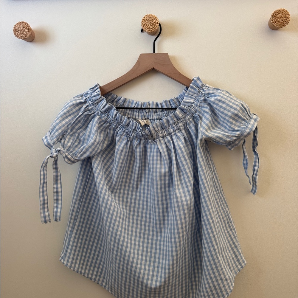 H&M L.O.G.G. Light Blue Gingham Blouse